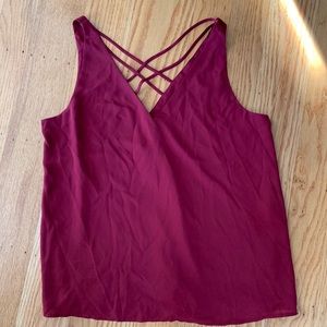NWT Dark burgundy Express tank top
